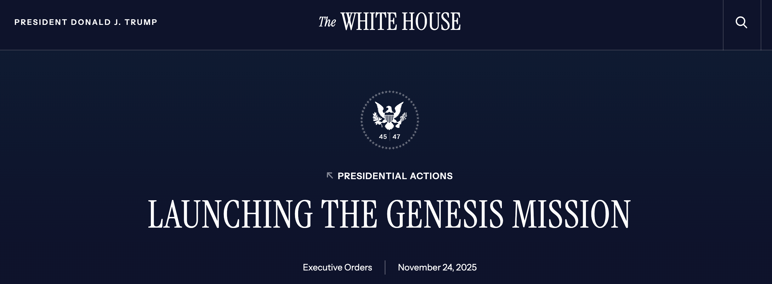 Mission Genesis : le décret qui va déclencher l’Âge d’Or de l’IA